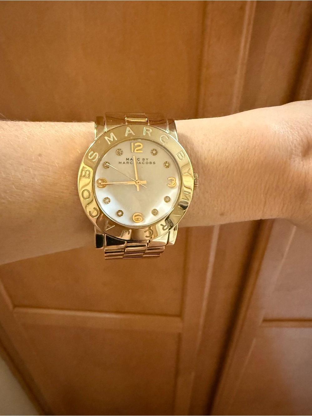 Marc Jacobs MBM3056 Amy White Dial Gold Women's Watch